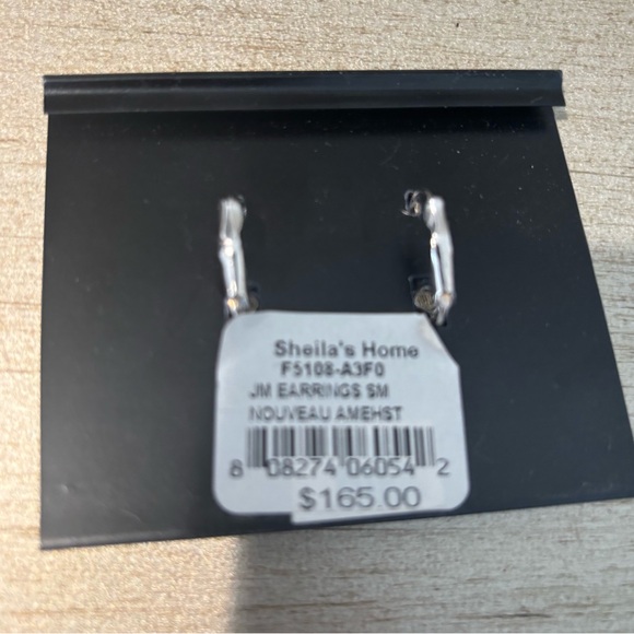 Purple Gold and Silver hand crafted fashion earrings by John Medeiros New $165! - Picture 2 of 3